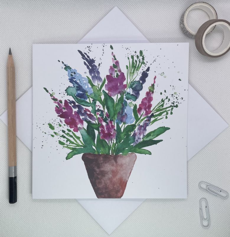 Foxglove Pot Greetings Card