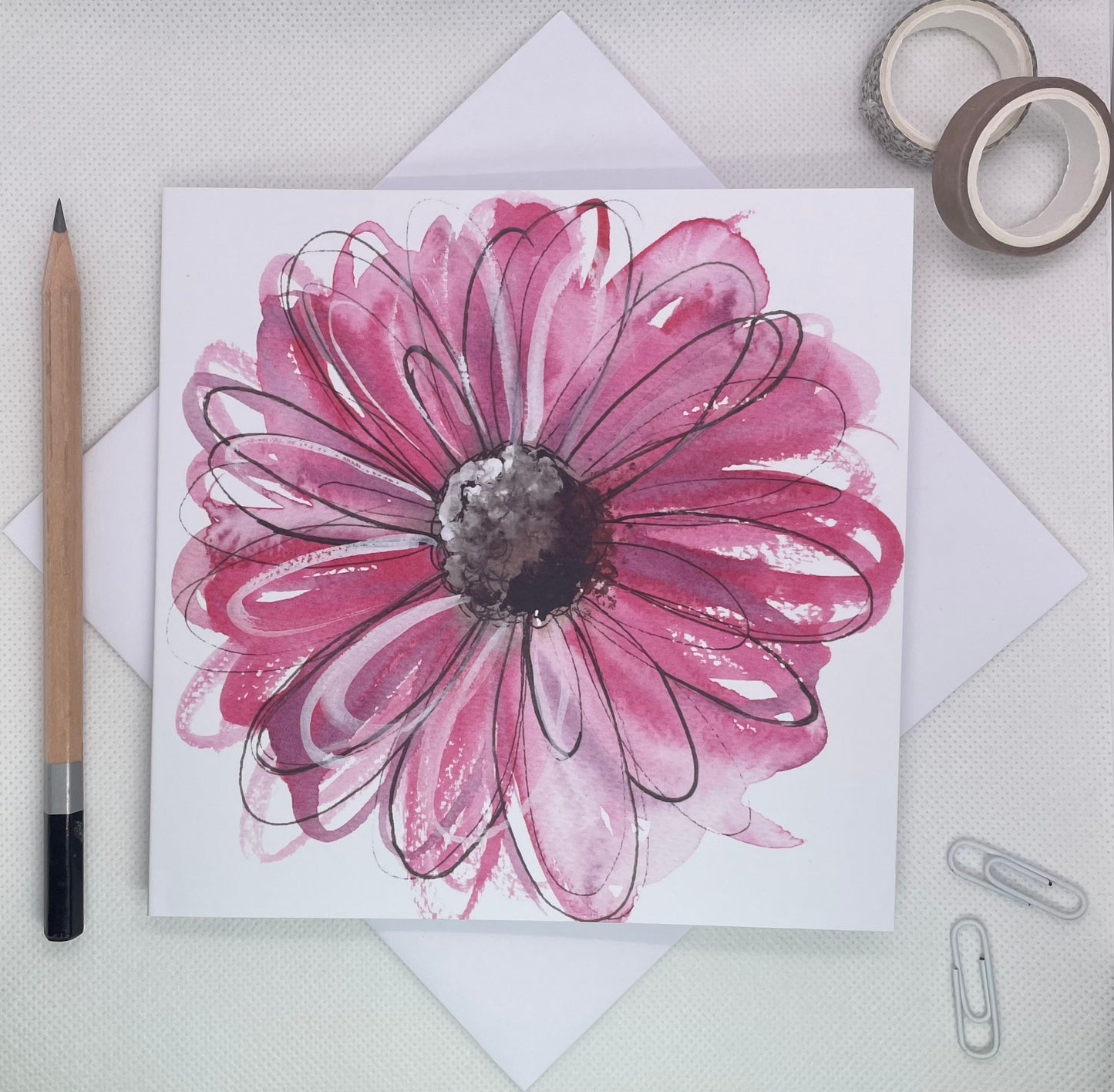 Pink Daisy Greetings Card