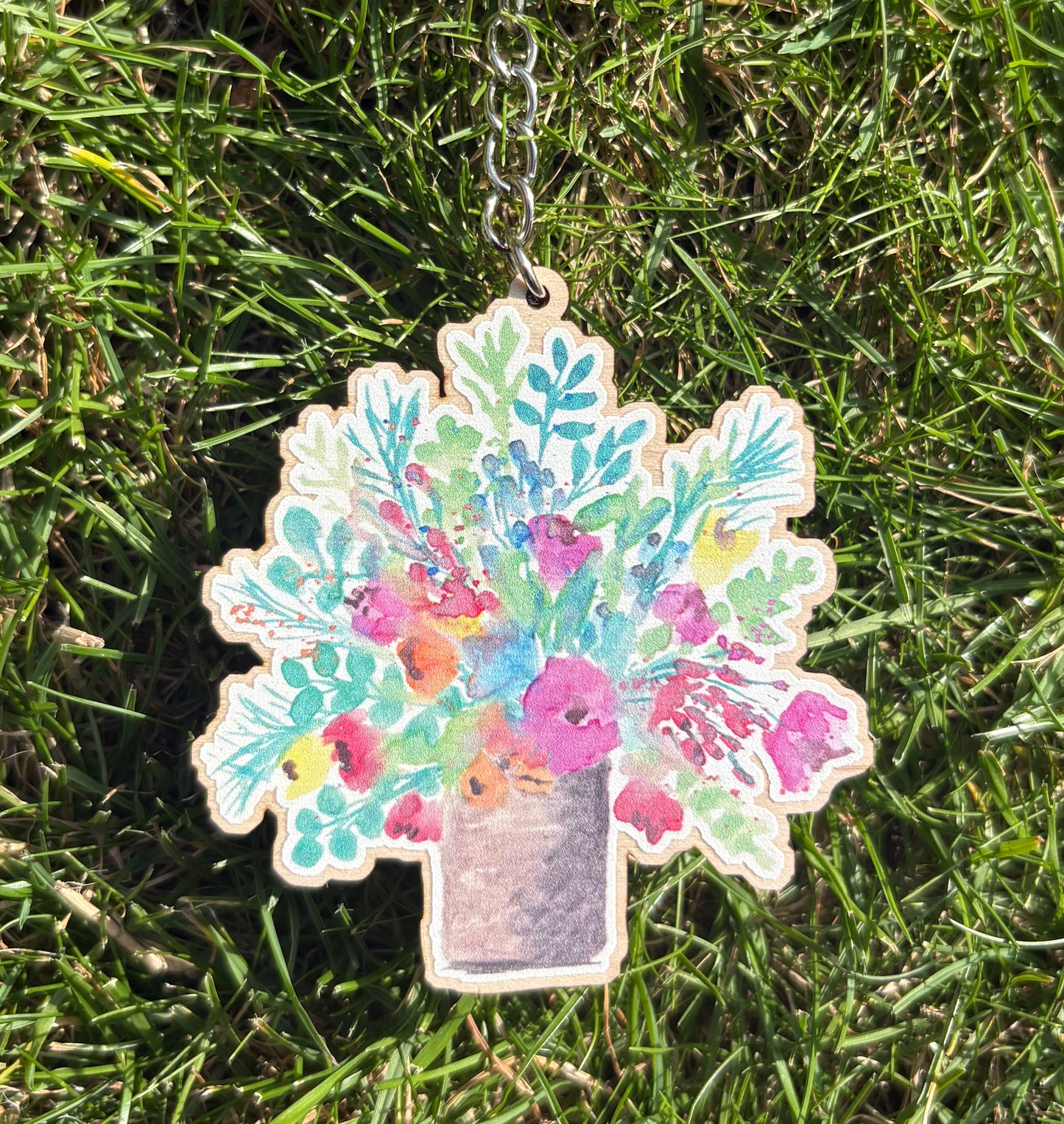 Flower Pot Keyring/Keychain