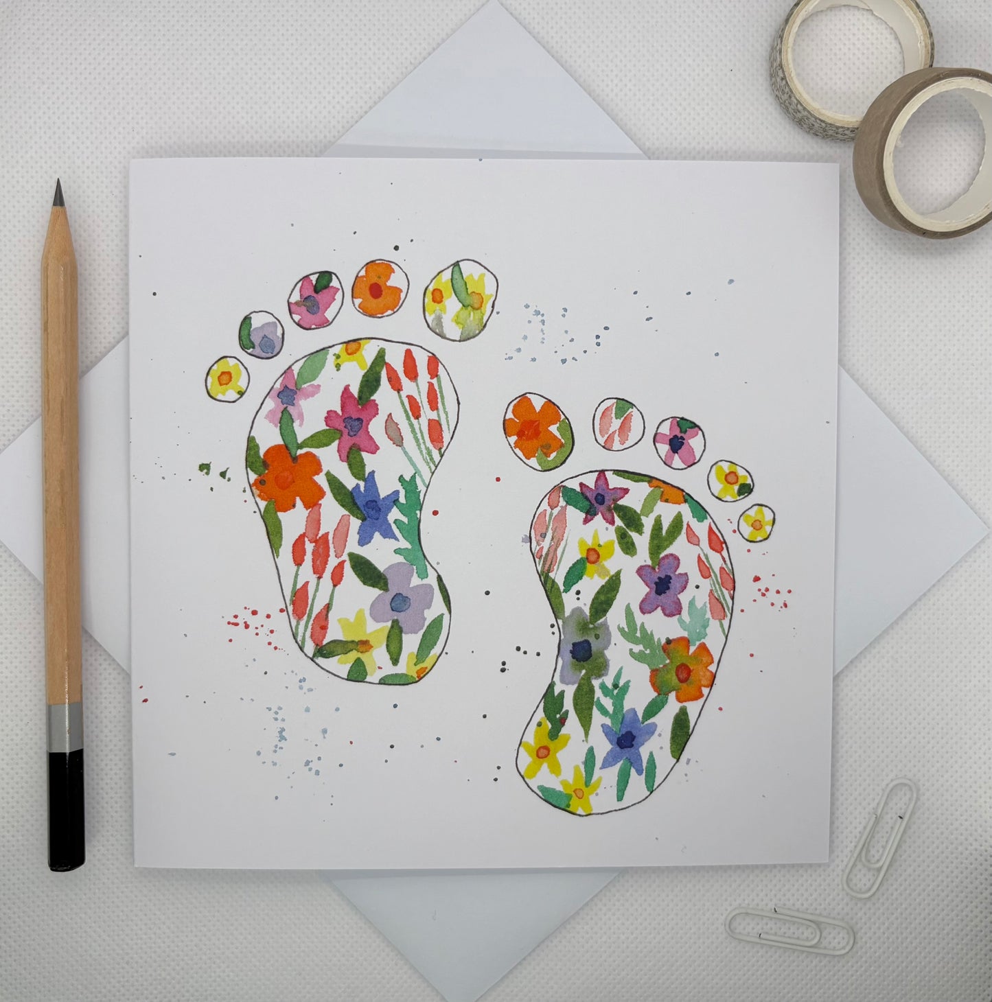 Baby Feet Greetings Card