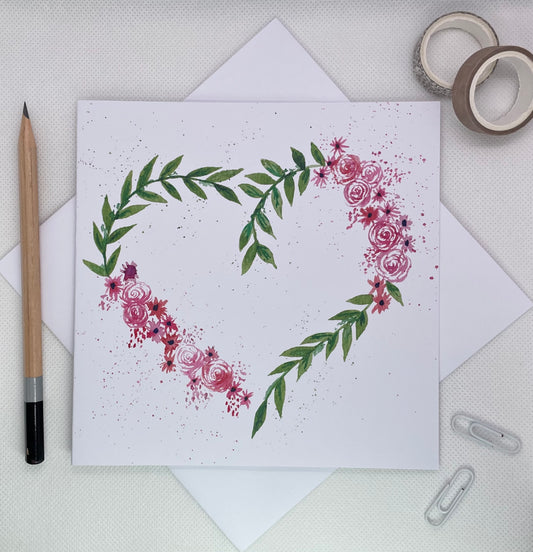 Rose Heart Greetings Card