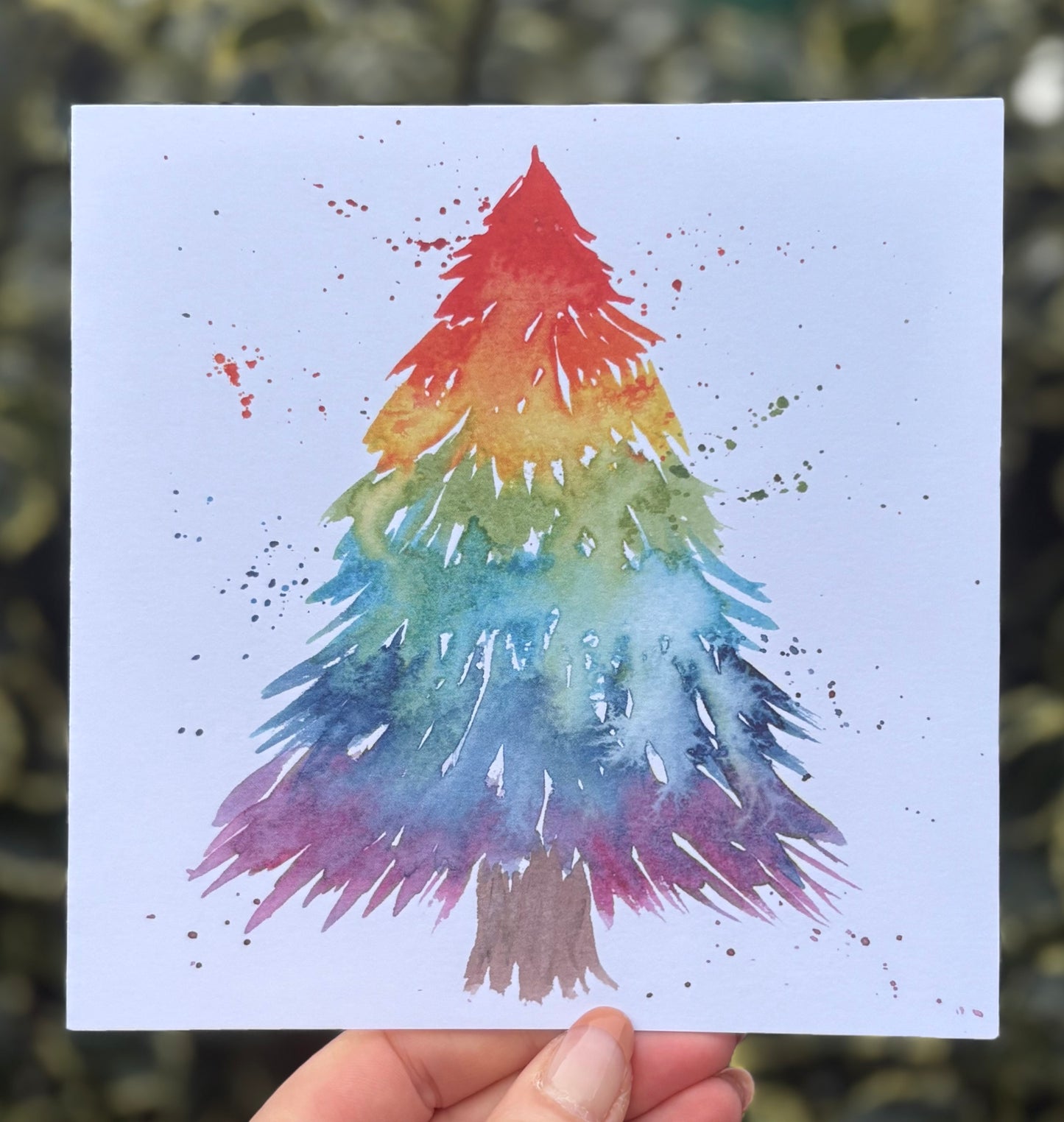 Rainbow Christmas Tree Greetings Card