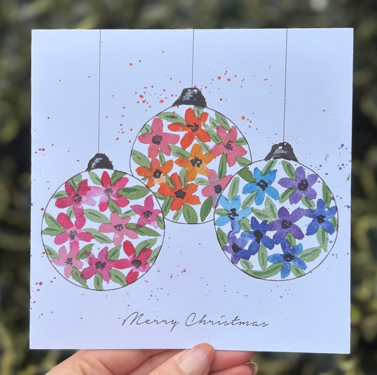 Floral Baubles Greetings Card