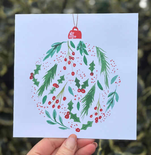 Christmas Bauble Greetings Card