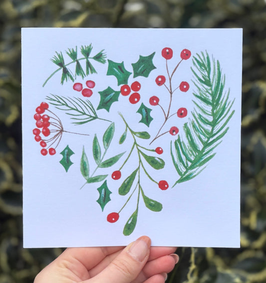 Christmas Heart Greetings Card