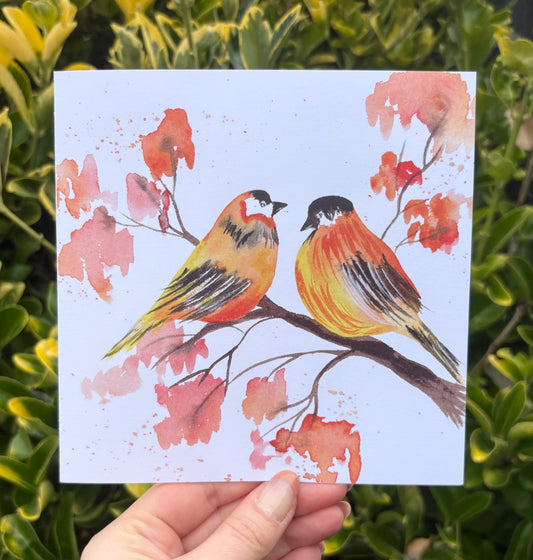 Autumn Birds Greetings Card