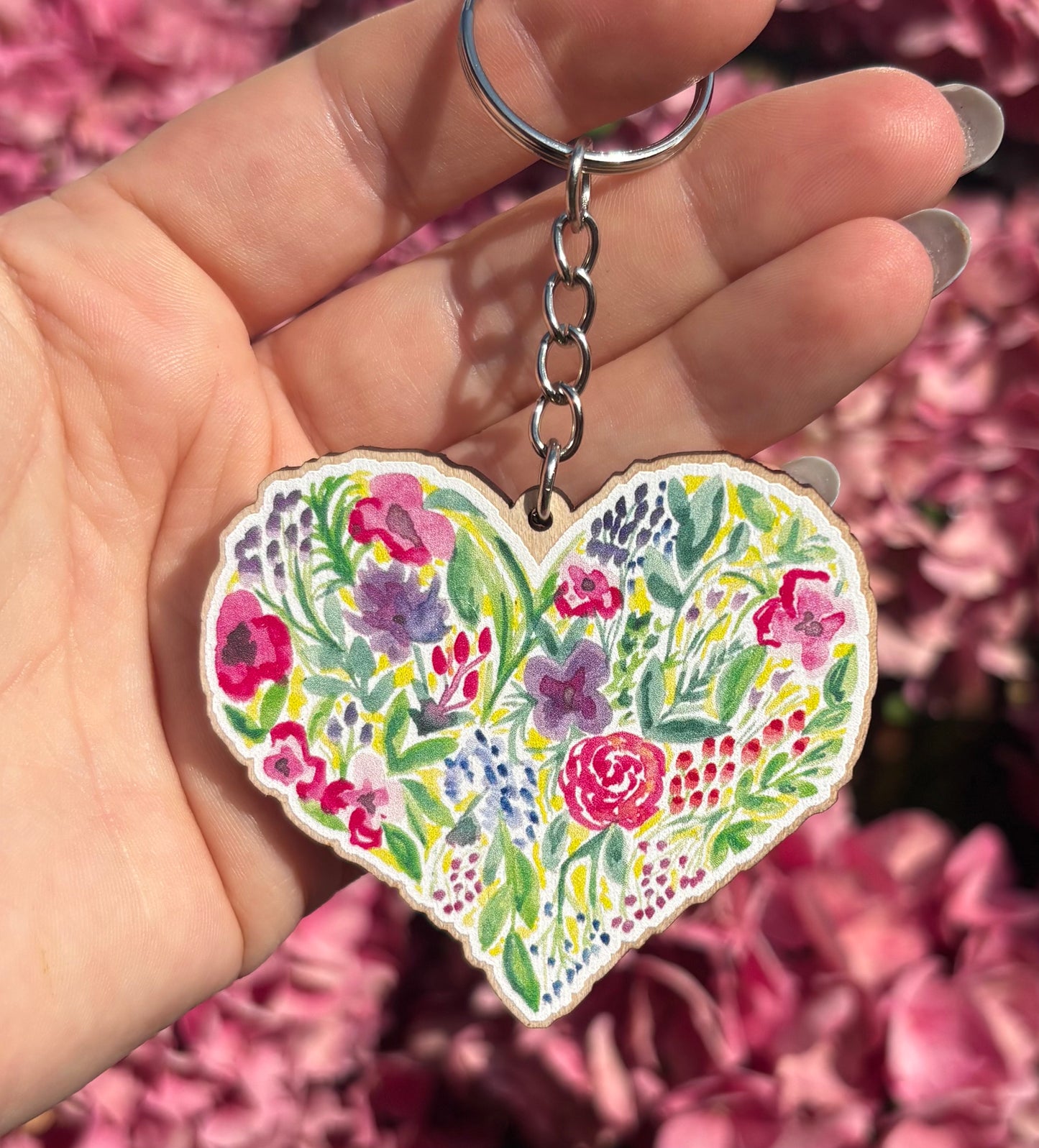 Floral Heart Keyring/Keychain