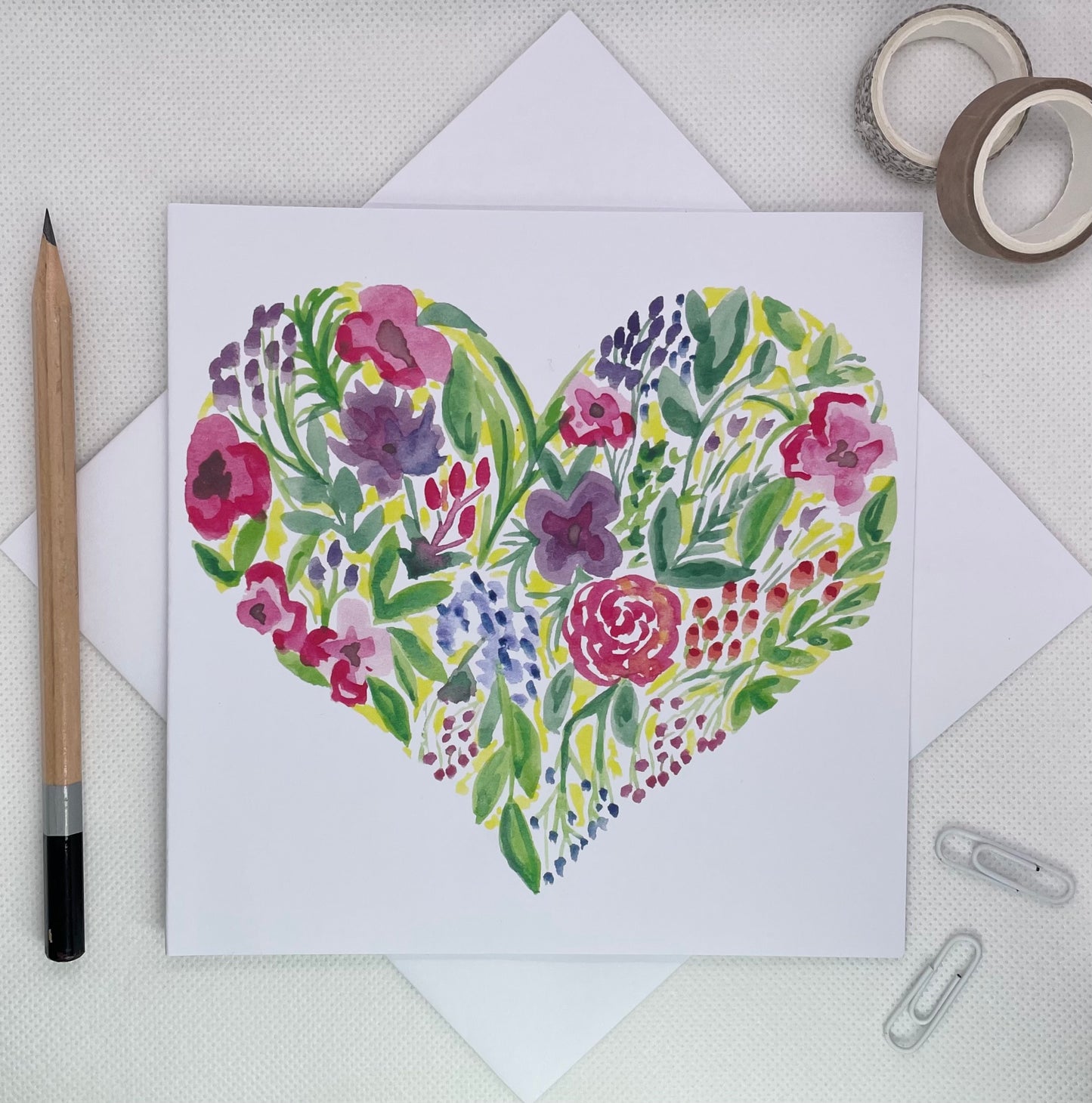 Flower Heart Greetings Card