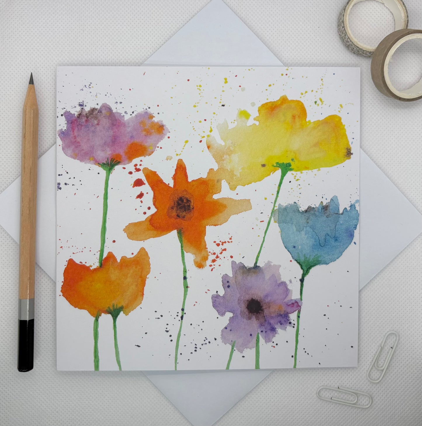 Poppy Splash Greetings Card