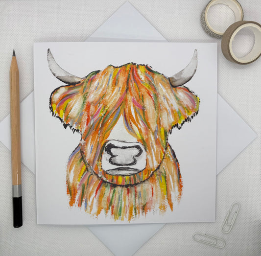 Highland Cow Greetings Card
